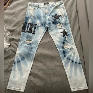 AMIRI Men’s Denim Light Wash Embroidered